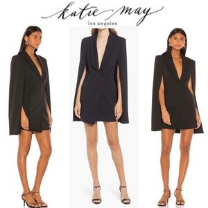 Katie May Boss Lady Cape Minidress in Black XS 285$
